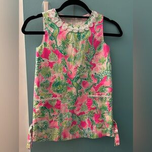 Lilly Pulitzer Pink & Green Tropical Shift Dress for Kids
